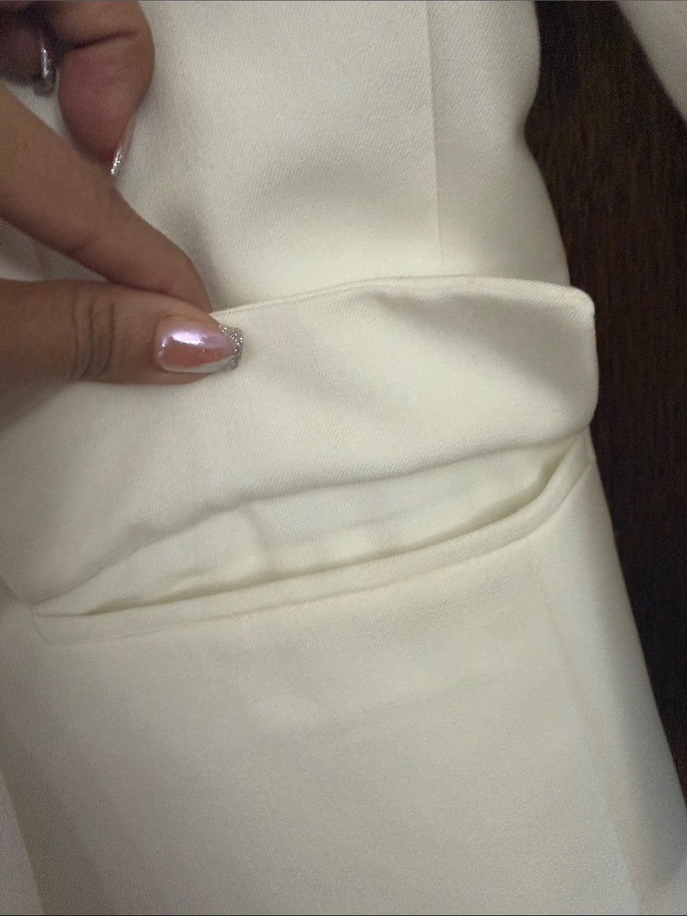Women's Double-Breasted White Blazer Jacket - Picture 5 of 9